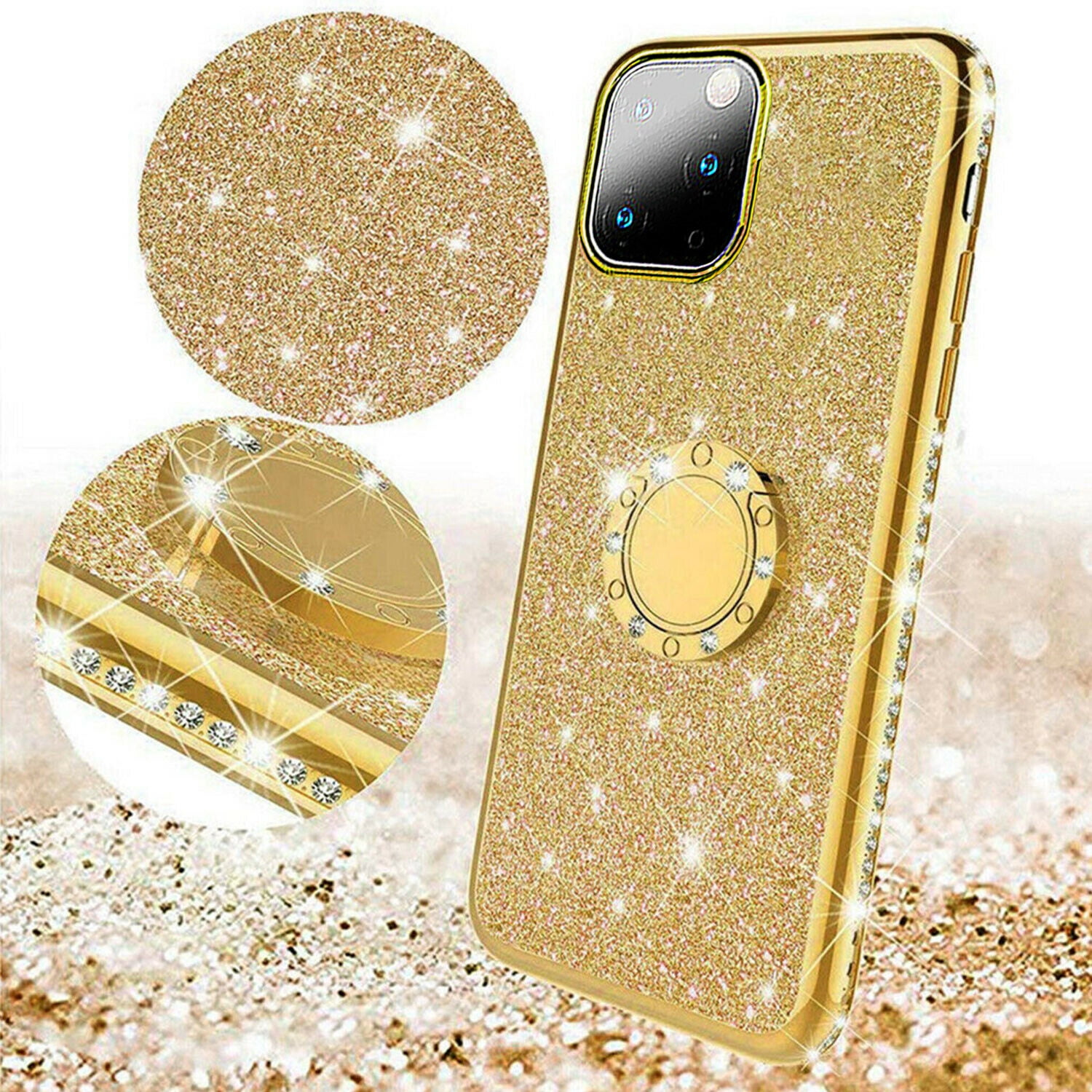 Yellow Glitter Ring Holder