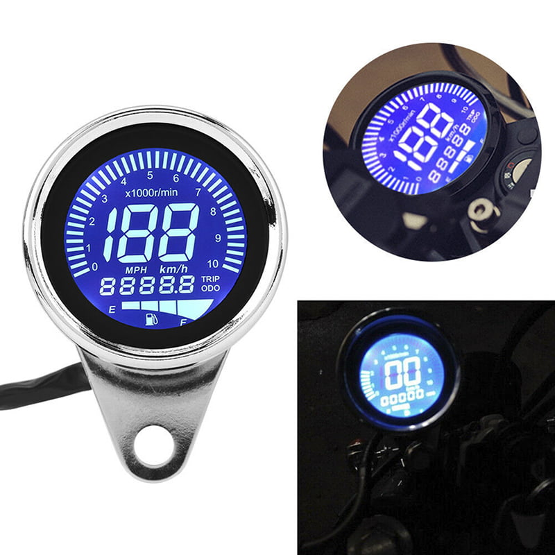 Universal Motorcycle Digital LED LCD Odometer Speedometer Tachometer Speed Gauge 
