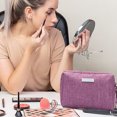 thumbnail image 4 of Bolsa de maquillaje grande, bolsa con cremallera, cosméticos de viaje para mujer, bolsa de lavado y sujeción, 4 of 5