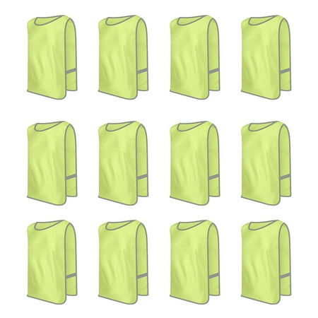 

Toptie 12 Packs Reflective Vest Safety High Visibility Vest Reflector Vests for Kid Children Adult-Yellow-S
