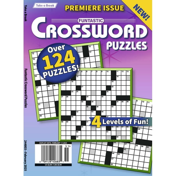 Take a Break - Funtastic Crossword Puzzles: 124  Puzzles, 4 Levels Of Fun, New Jumbo Issue, Hours Of Mind-Boosting Fun, Brain Challenges, Relax, Unwind, Unplug, Recharge, De-Stress Solve!
