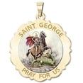 thumbnail image 2 of Picturesongold.Com Saint George Scalloped Religious Medal Color Necklace Pendants - 2/3 inch Size of Dime, Sterling Silver, 2 of 4