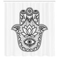 thumbnail image 3 of Ambesonne Evil Eye Shower Curtain, Lotus, 69"Wx84"L, Black and White, 3 of 3