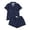 d-281Dark Blue147, variant on MEZZALL Women's 2 Piece Plaid Pajama Set Short Sleeve Button Down Shirt and Shorts with Chest Pocket Sleepwear Fashionable Pjs
