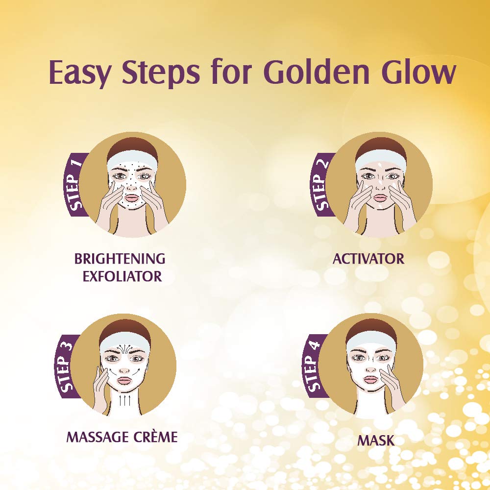 Lotus Radiant Gold Facial Kit for instant glow with 24K Pure Gold & Papaya,4 easy steps , 170g (Multiple use) - image 3 of 6