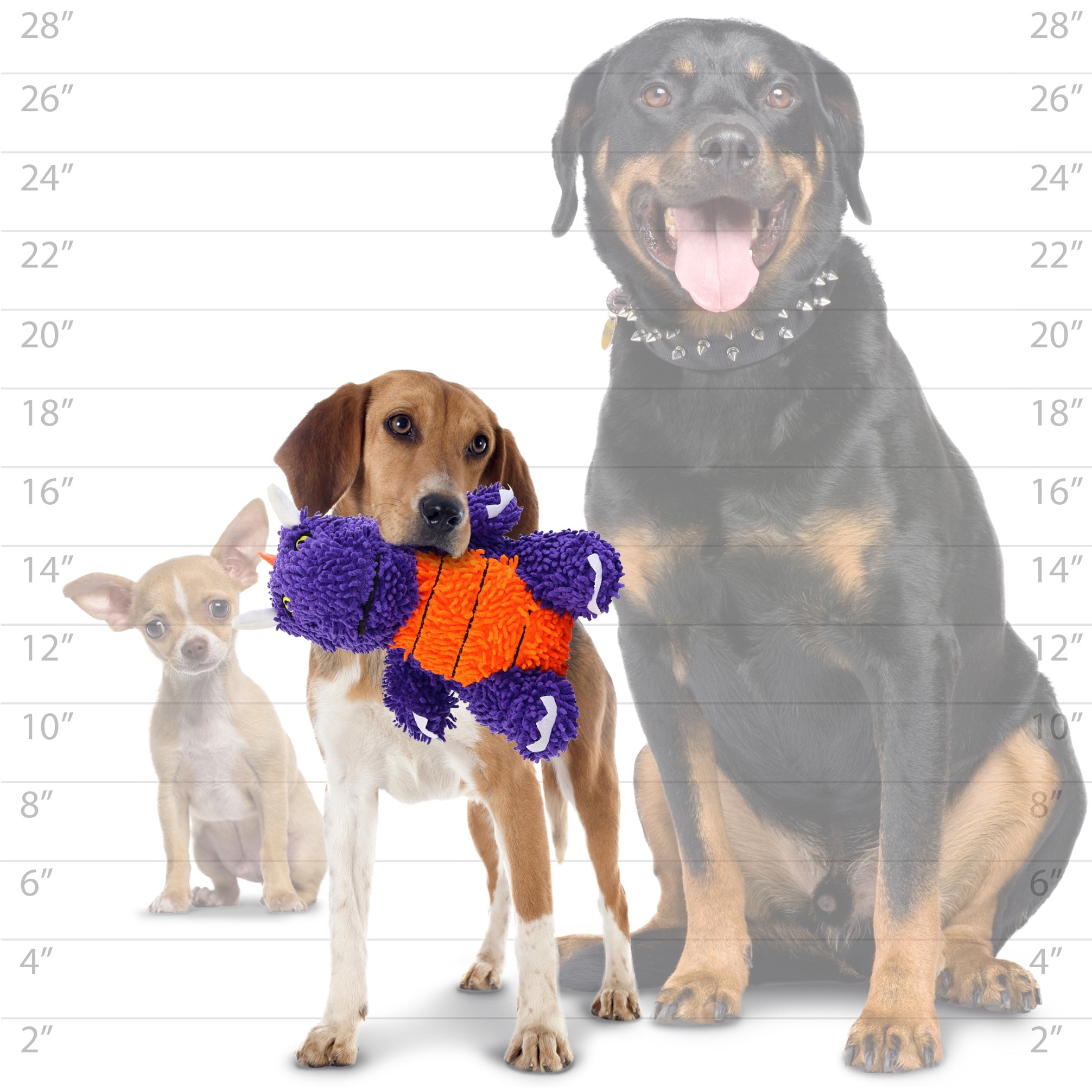 Mighty Microfiber Ball Med Dragon Purple, Durable Squeaky Dog Toy