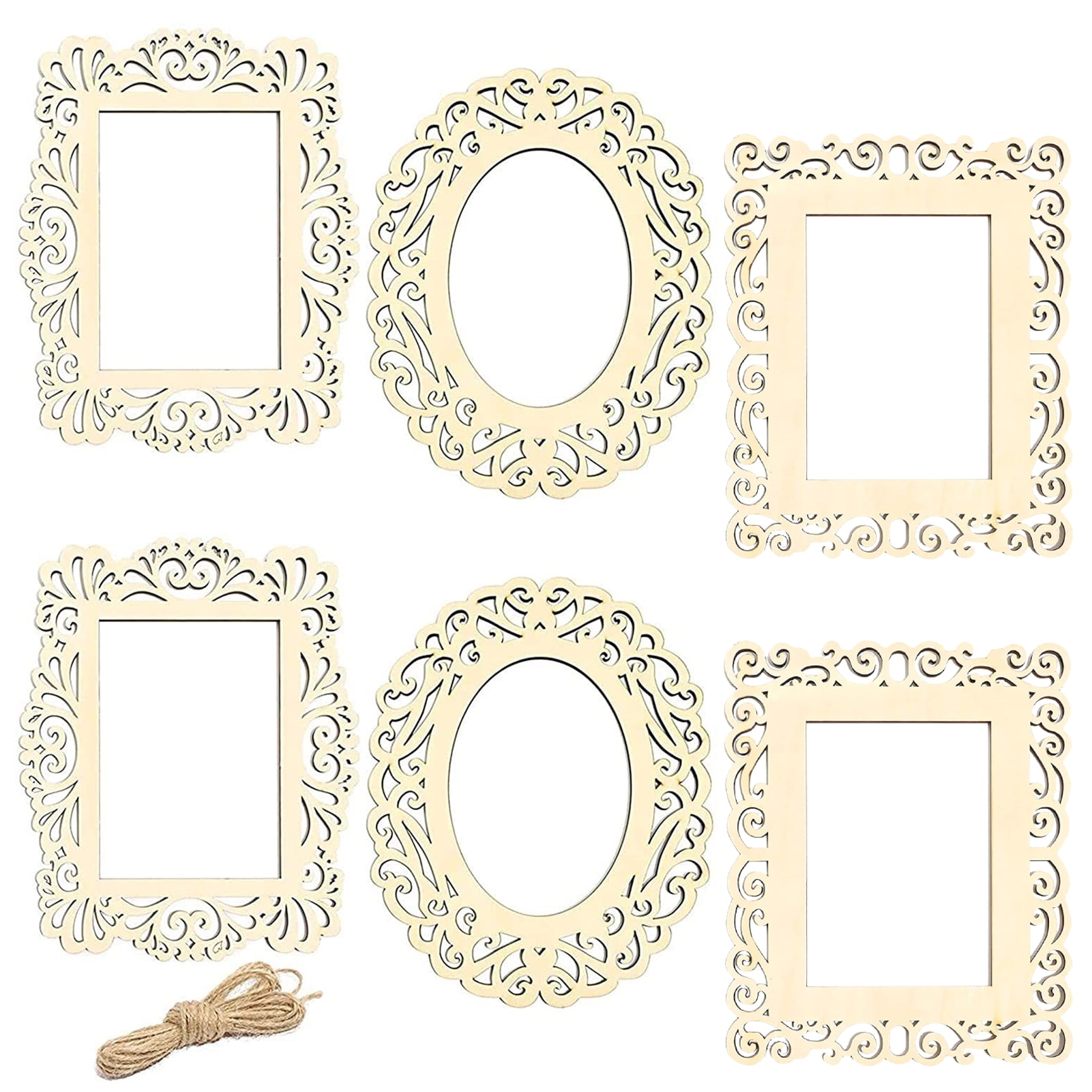 Oojami Unfinished Solid Wood Picture Frames for Arts Crafts, DIY Painting  Project Stand or Hang on The Wall 6x8 Frame Size Holds 6x4 Pictures for  Kids