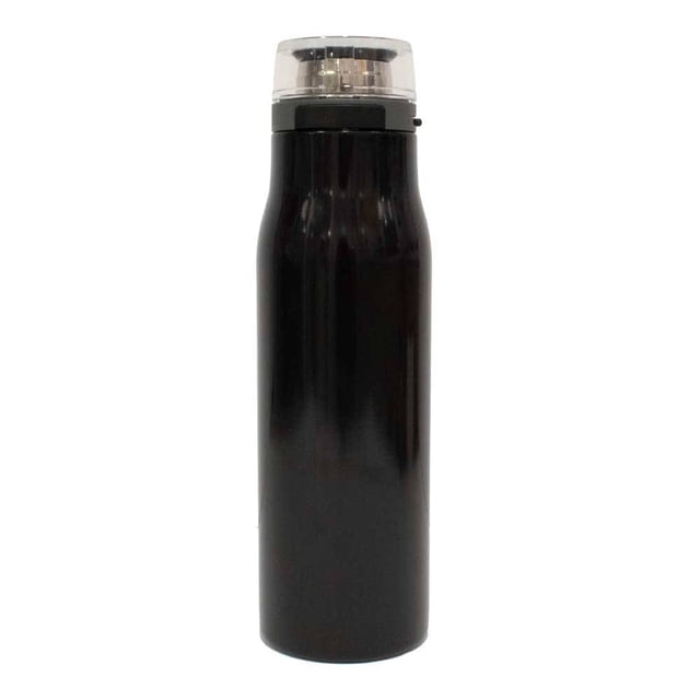 Botella Home Trends de Plástico Diseño Liso Negro 590 ml