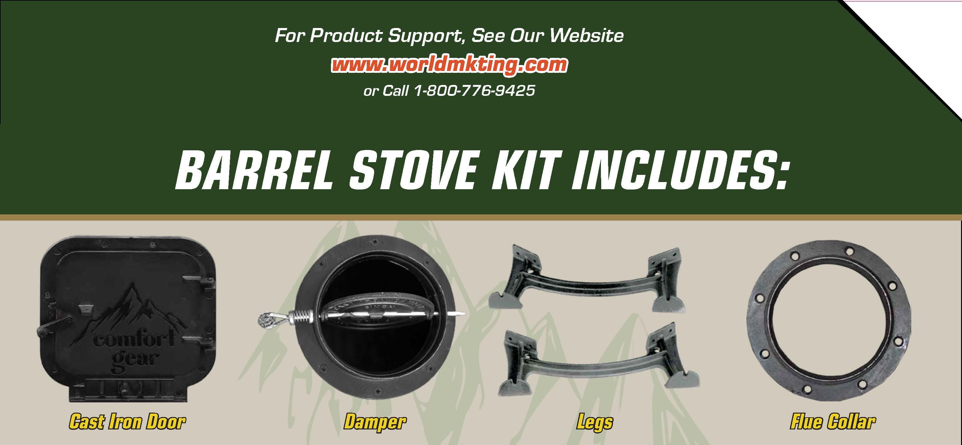 Comfort Gear Barrel Camp Stove Kit – Converts 36/55 Gallon Drum