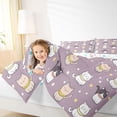 thumbnail image 3 of Homewish Funny Pet Cats Full Size Comforter Sets,Kawaii Cartoon Animal Bedding Comforter Set,Purple,Colorful Stars Reversible,3-Piece,1 Comforter and 2 Pillowcases, 3 of 7