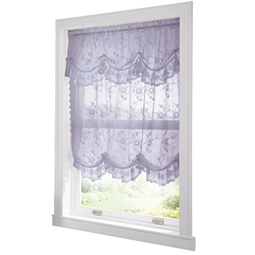 Collections Etc Allison Balloon Lace Curtain And Valance Walmart Com