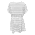 thumbnail image 5 of Swimsuit Coverup for Women Short Sleeve V Neck Lace Eyelet A Line Mini Dress Beach Cover Up Bathing Suit Dress, 5 of 5
