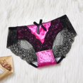 thumbnail image 2 of Gibobby Ropa interior con Entrenamiento encaje para mujer, Retro, Sexy, satinado, ahuecado, malla transparente, riñonera sin costuras, pantalones triangulares a la cadera（Rosa， XL), 2 of 3