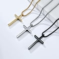 thumbnail image 4 of Flydeer Cross Necklace for Men Titanium Steel Minimalist Cross Pendant Necklace for Men, 4 of 8