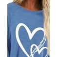 thumbnail image 3 of FASHIONWT Women's Colorful Printed Long Sleeve Round Neck Tops Loose Casual Flowvy T-Shirt, 3 of 4