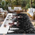 thumbnail image 2 of Black Christmas Outdoor Rug for Patio/Deck/Porch, Non-Slip Large Area Rug 6 x 9 Ft, Snowman Snowflake Winter Birds Indoor Outdoor Rugs Washable Area Rugs, Reversible Camping Rug Carpet Runner, 2 of 8