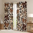 thumbnail image 2 of jejeloiu Leopard Print Bowknot Black Out Curtains,Girls Brown Bow Curtains Pack of 2 (42x63 Each) For Girl Kids, 2 of 6