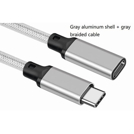 KOMI is suitable for Type-c extension cable male to female 4K projection screen audio and video cable 20G data cable Expansion dock cable PD240W grey aluminum shell + grey brhelp cable 5m