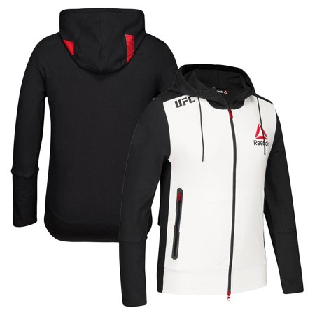 Reebok Nfl Hoodie - Reebok Official UFC Fight Kit BER (White/Black/Red) Walkout Hoodie Men's