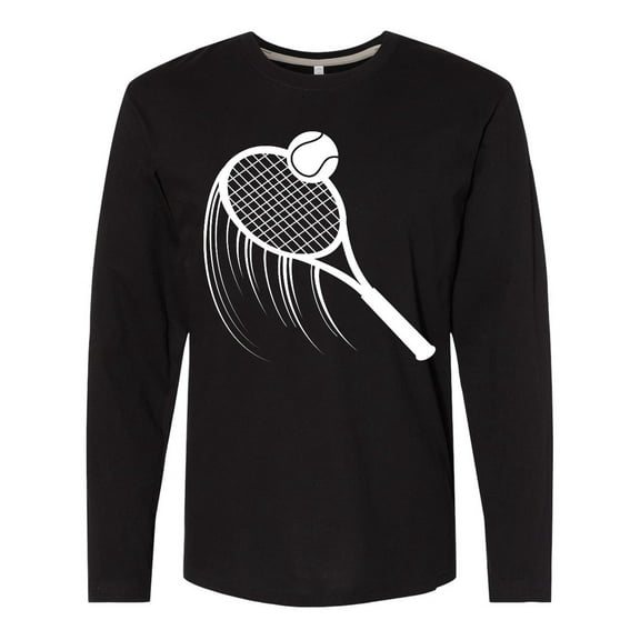 Inktastic Swinging Tennis Racket Long Sleeve T-Shirt