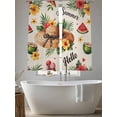 thumbnail image 5 of Sheer Curtains 72 Inches Long 2 Panels, Watermelon Coconut Straw Hat on Linen Rod Pocket Curtain Voile Draperies, Summer Tropical Light Filtering Window Treatment for Living Room Kitchen Bedroom, 5 of 8