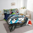 thumbnail image 3 of Erosebridal Colorful Racing Car Bedding Sets Twin Size,Game Competition Comforter Sets with Sheets,Fashion Graffiti Bed in a Bag Twin Size For Teenager,Microfiber Bedroom Decor Reversible,7-Piece, 3 of 6