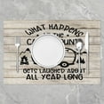 thumbnail image 2 of Camper Placemats Set of 4 18"x12" Happy Camping Table Place Mats Decor Cartoon Camping Car Placemat for Kitchen Dining Table Farmhouse Trailers Camper Indoor Outdoor Decor Table Mats, 2 of 4