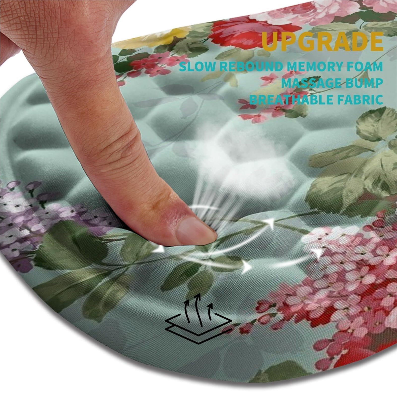 NexTone Ergonomic Mouse Pad Wrist Support, Wrist Rest Mousepad for Carpal Tunnel Pain Relief with Integrated Memory Foam Slope Massage Bulge (11.8x7.9 inch,Pink Fluid