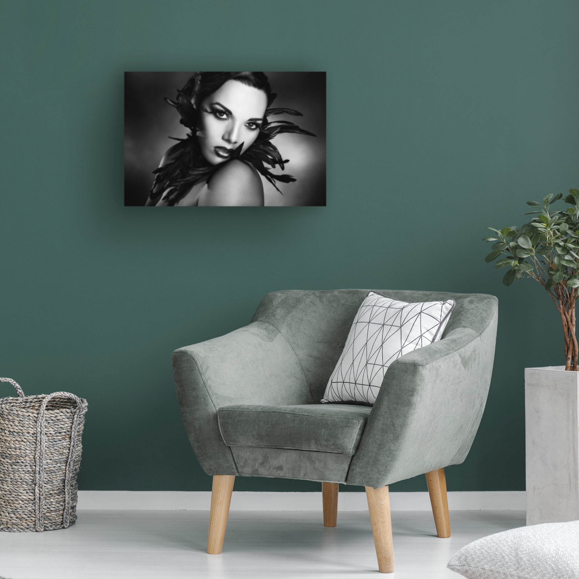 Canvas Wall Art - Peppe Tambe 'The Black Feathers' Wall Art for Living Room, Bedroom, or Office Décor by Trademark Fine Art - 19 x 12 Inches