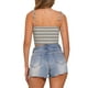 thumbnail image 3 of INSPIRAR CHIC Blusas de tirantes de verano con rayas y lazo para mujeres M Gris, 3 of 5