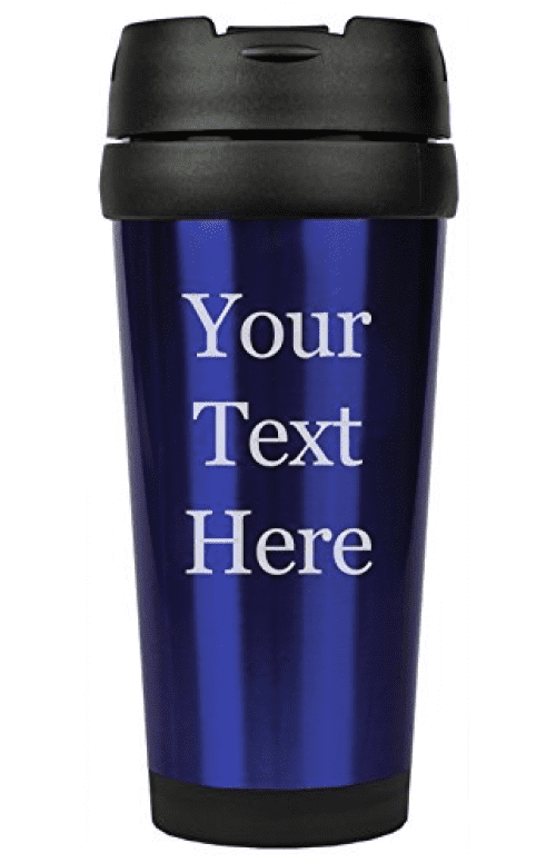 Personalized Travel Mug Custom Photo Text Logo Name Imprinted 