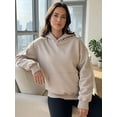 thumbnail image 3 of Women Hoodies Sweatshirts Long Sleeve Crewneck Sweaters Fleece Hooded Oversized Shirts With Pocket, 3 of 7