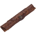 thumbnail image 1 of Estuche para bolígrafo individual de cuero hecho a mano vintage Funda para pluma estilográfica de cuero de vaca Estuche para bolígrafo (marrón tallado) Ormromra Plumas Fuente, 1 of 6