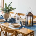 thumbnail image 6 of Navy Blue Ombre Round 13 Inch Placemats Set of 2, Modern Moire Wave Gradient HeatResistant Non Slip Place Mats for Dining Table, Wipeable Braided Kitchen Table Mats for Housewarming, 6 of 9