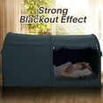 thumbnail image 5 of Full Size Bed Tent Canopy - Pop Up Privacy Sleeping Tent for Indoor Use, Light Reducing & Breathable Grey Cottage Design, Portable Frame with Mesh Windows, 75 x 54 x 47 Inches, 5 of 10