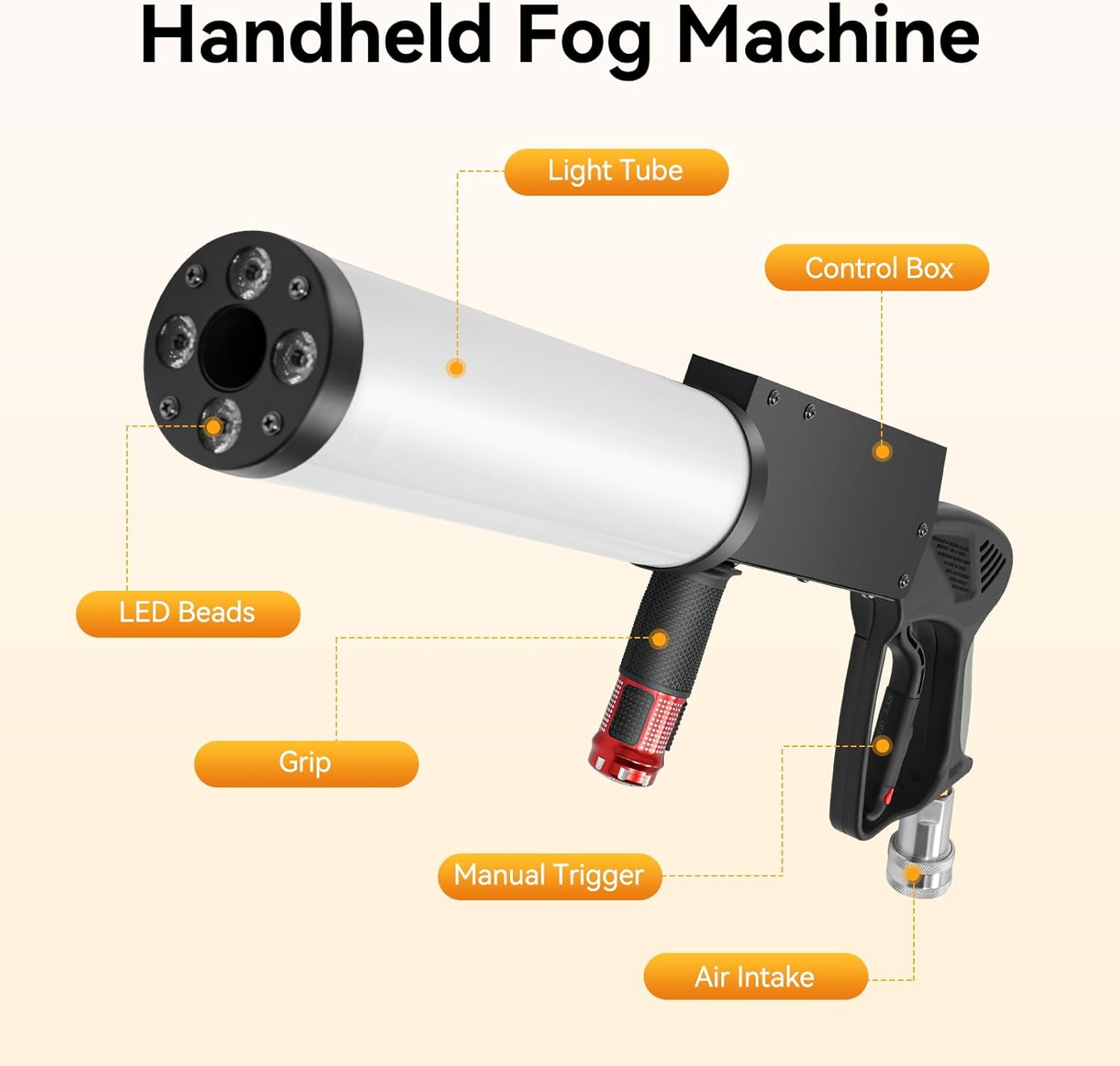 Miumaeov Handheld CO2 Fog Machine, Portable Dry Ice Fog Machine with RGB Lights, for DJ Stage, Parties, Celebrations, Weddings