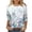 Blue, variant on Enjoytime Womens Cute Floral Print Blouses Casual Crewneck Top 3/4 Sleeve Loose Tunic Plus Size Shirts for Women