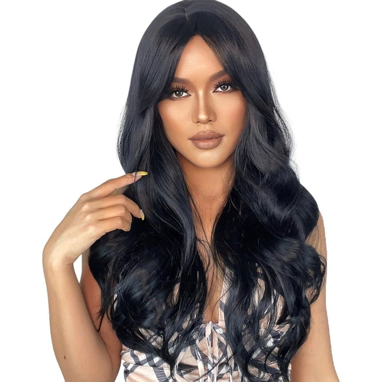 UTOURS Human Hair Wigs For Women 30 Inch Black Side Bangs  display picture 1