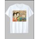 thumbnail image 1 of Men'S Artistic Cherry Blossom Cat and Sushi Pattern T-shirt - Black Casual T-shirt with Cherry Blossom and Traditional Kimono Design, Short Sleeve TEE TOP, 1 of 6