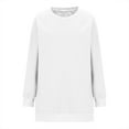 thumbnail image 4 of Timegard Womens Tops Sweatshirts Crewneck Long Sleeve Solid Color Pullover Basic Casual Loose Tops, 4 of 6