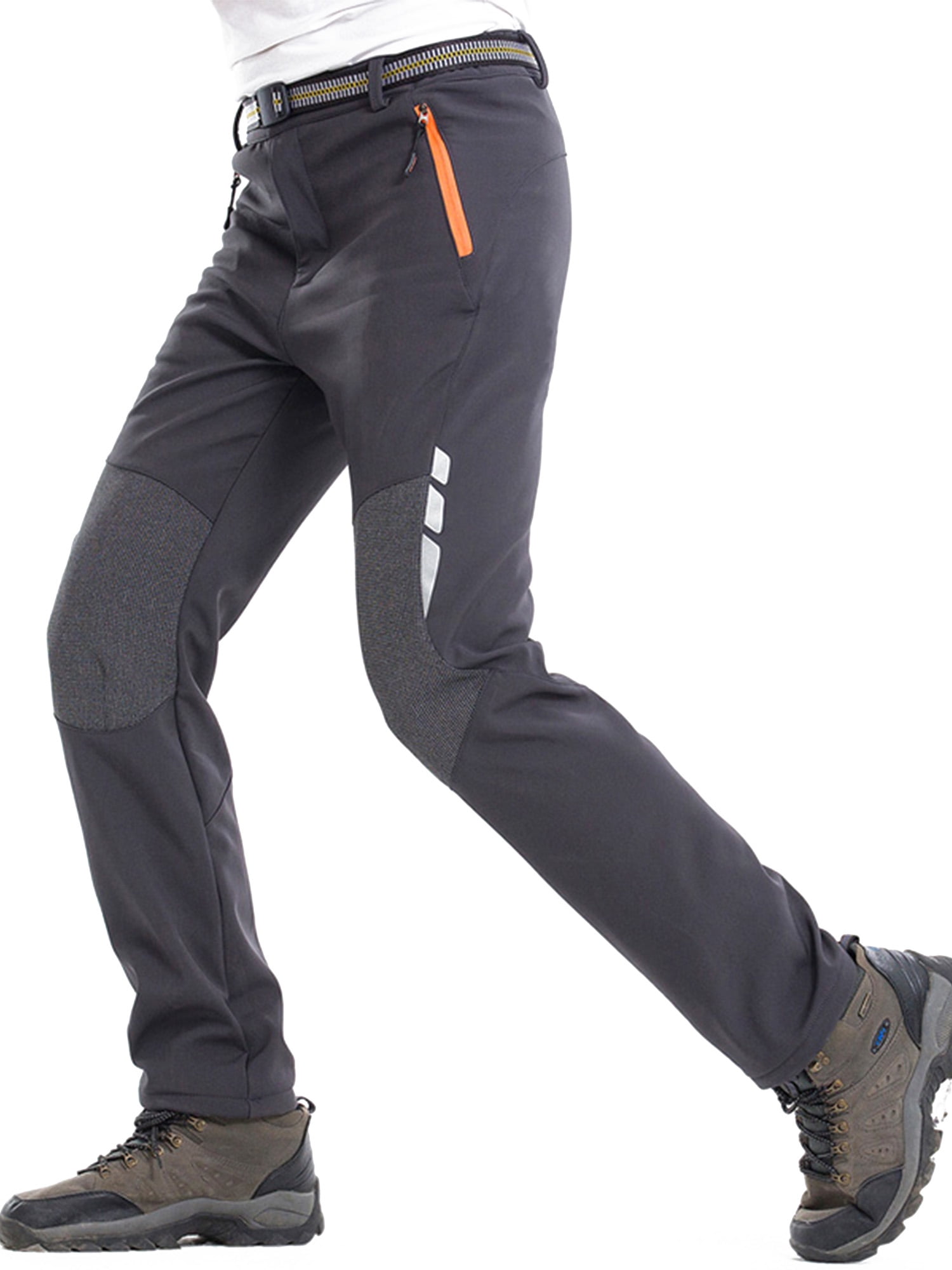 Hiauspor Mens-Fleece-Lined-Hiking-Pants Water Resistant Outdoor Softshell Pant Warm for Winter,Snow Ski