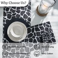 thumbnail image 4 of Split P Black Giraffe Printed Napkin Set of 4, 4 of 4