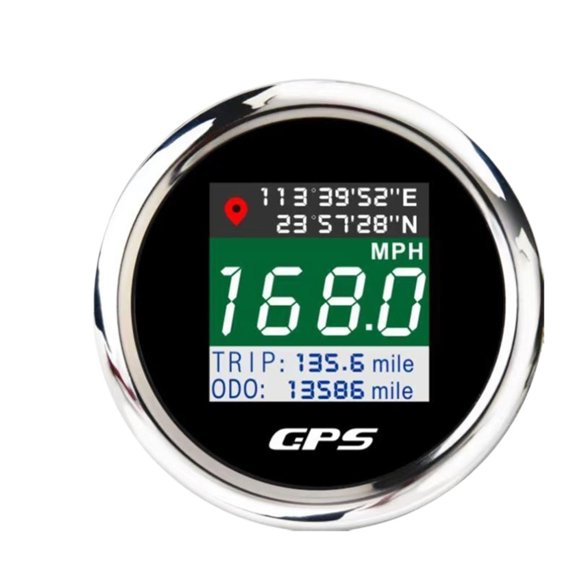 Écran TFT 52mm/85mm Jauge de Vitesse GPS Numérique Mph Nœud Km/h Antenne GPS pour Moto Bateau Marin Voiture 12V 24V, Haute Précision