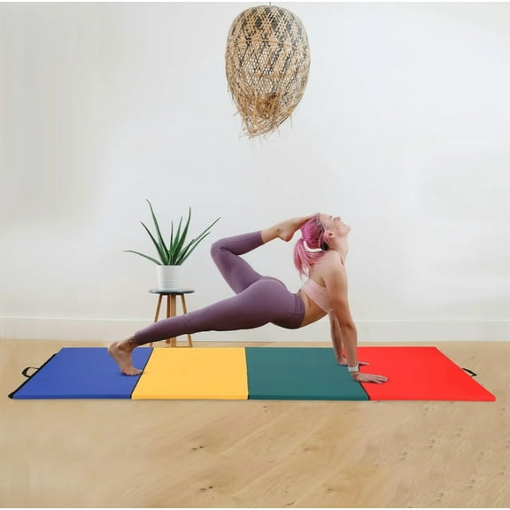 Gymnastics Mat 4'x8'x2'' Exercise Mat Gym Mat for Home Aerobics Workout Foldable Tumbling Mat Yoga Pilates Mat, CM