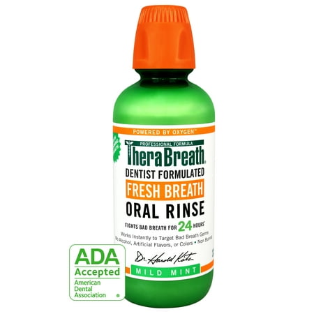 TheraBreath Fresh Breath Oral Rinse, Mild Mint, 16.0 FL OZ