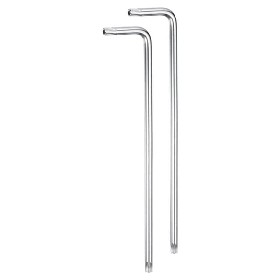 2packs T30 Long Arm Tamper Proof Torx Wrench Star Keys, S2 Steel Chrome Coated Surface