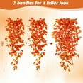 thumbnail image 6 of Scidweet Fall Artificial Hanging Plants, 4 Pack Faux Pothos Vines Autumn Hanging Fake Plants Wall Home Bedroom Living Room Indoor Outdoor Decor, Orange, 6 of 7