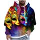 thumbnail image 2 of Sudadera con capucha para hombre, estilo casual, con cuello redondo, estampado, manga larga, blusa de poliéster, 2 of 5