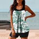 thumbnail image 4 of Trajes de Baño Modestos para las Mujeres Traje de Baño de Eslinga de Impresión de Hojas de Flores Multicolores, Cintura Alta Y Tops de Traje de Baño de Apoyo para las Mujeres, 4 of 6