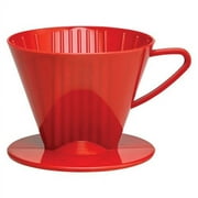 Fino Pour-Over Coffee Brewing Filter Cone, Number 2-Size, Red, Brews 2 to 6-Cups